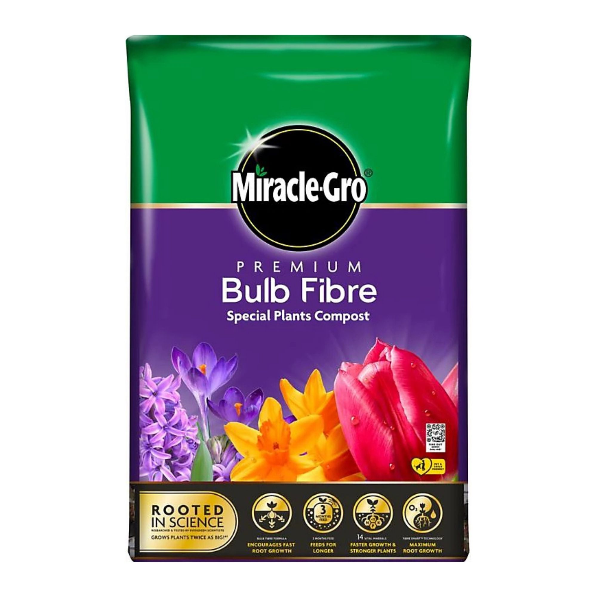 Miracle-Gro Premium Bulb Fibre Potting Mix Compost With Vital Minerals 10L Bag