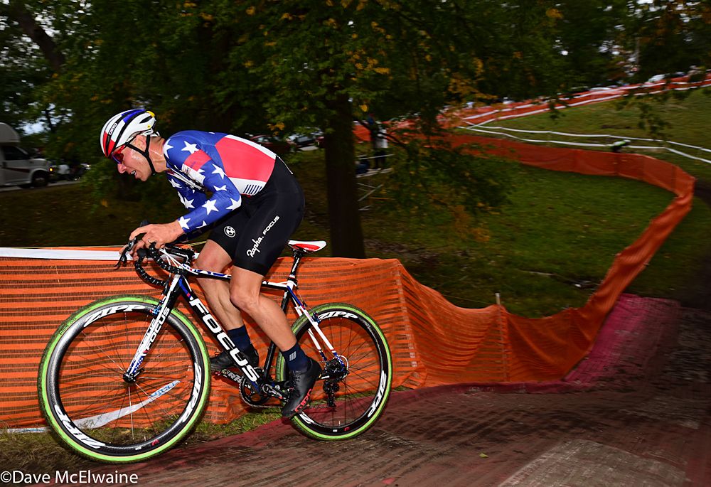Jeremy Powers (Aspire Racing) on a steep climb with two laps remaining