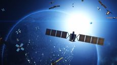 Artist's illustrations of satellites orbiting Earth
