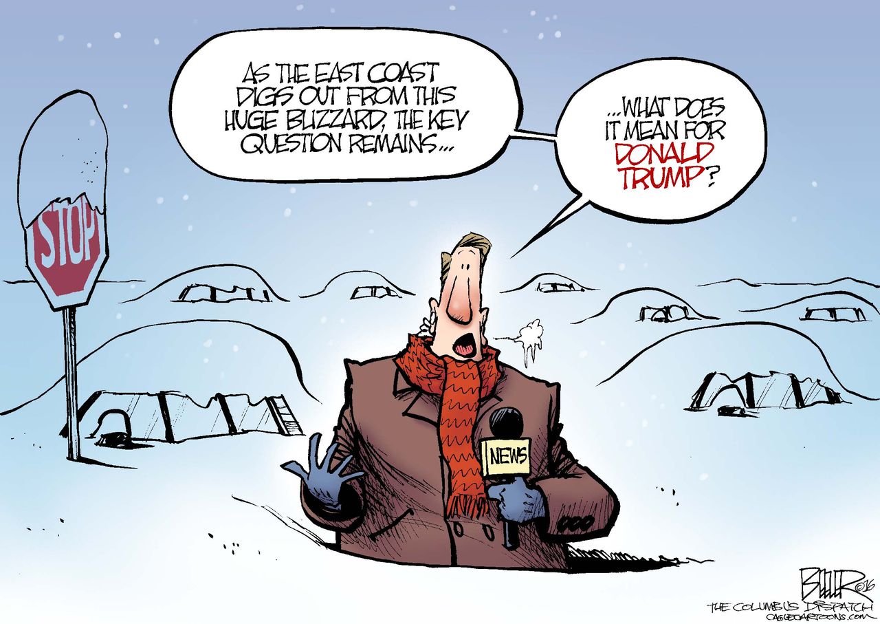 Editorial Cartoon U.S. Blizzard 2016