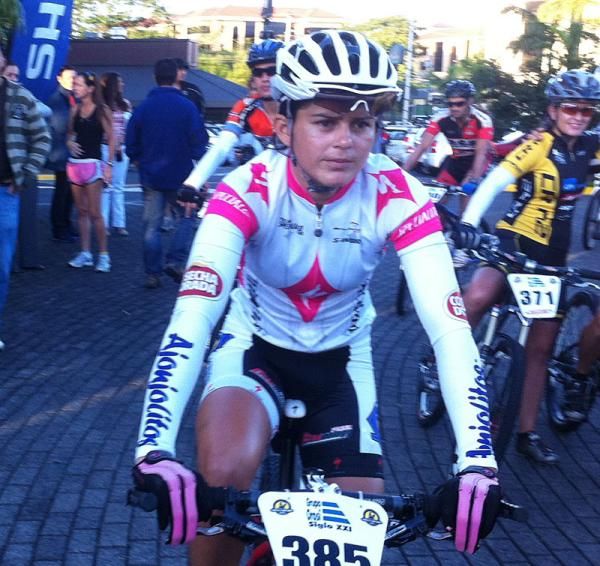 Adriana Rojas before she got her leader's jersey this morning
