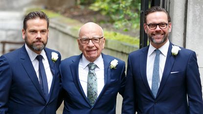 Rupert Murdoch and his sons Lachlan Murdoch and James Murdoch.