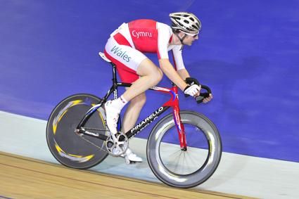 Mark Christian on the attack during the 2010 British Madison Championships