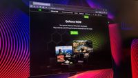 A photo of Nvidia's GeForce Now running in a Firefox browser