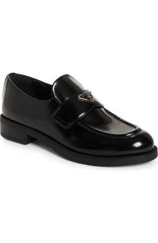 Triangle Logo Patent Leather Loafer