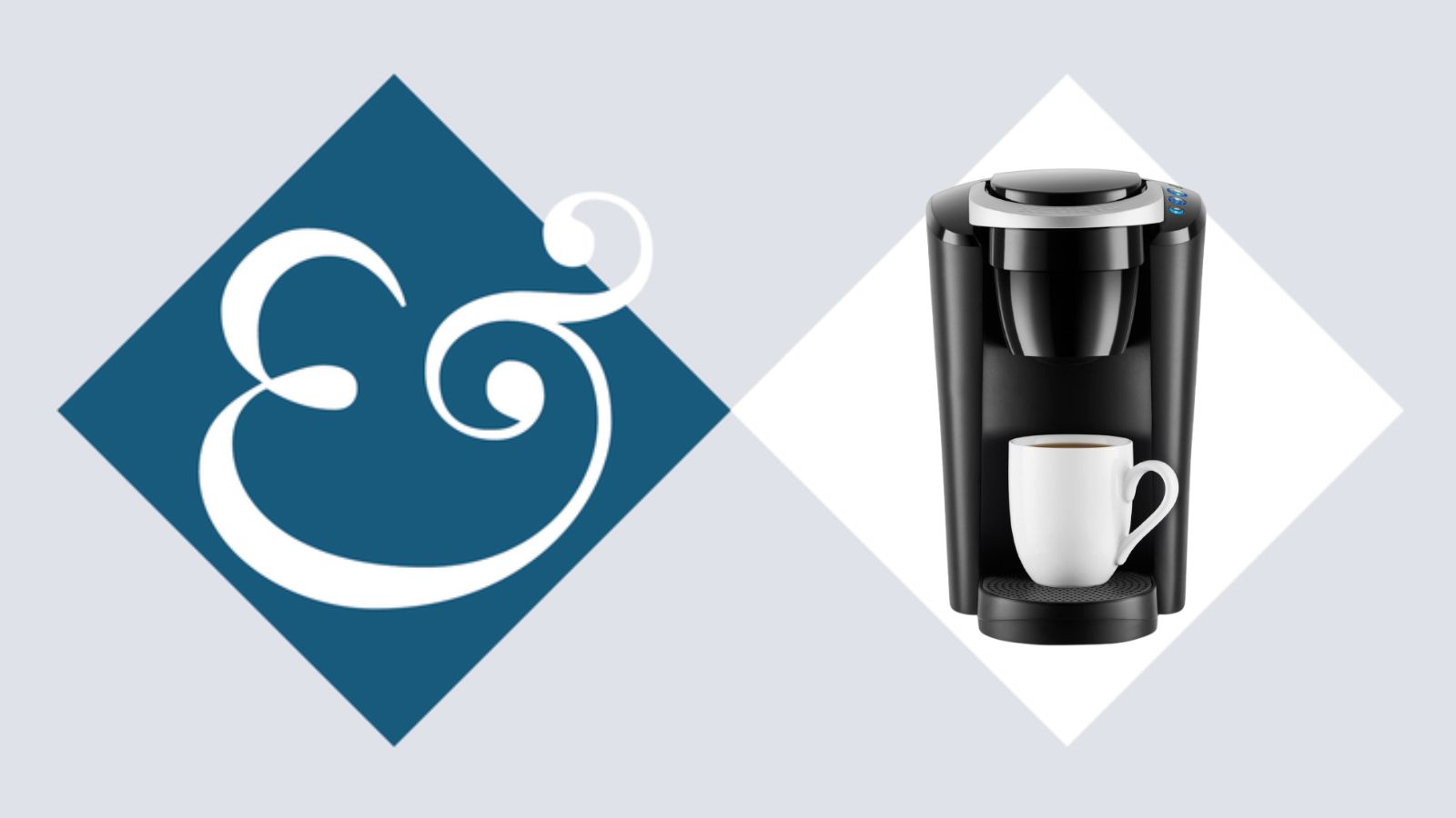 A black Keurig K-Compact coffee machine with a white mug under the spout. 
