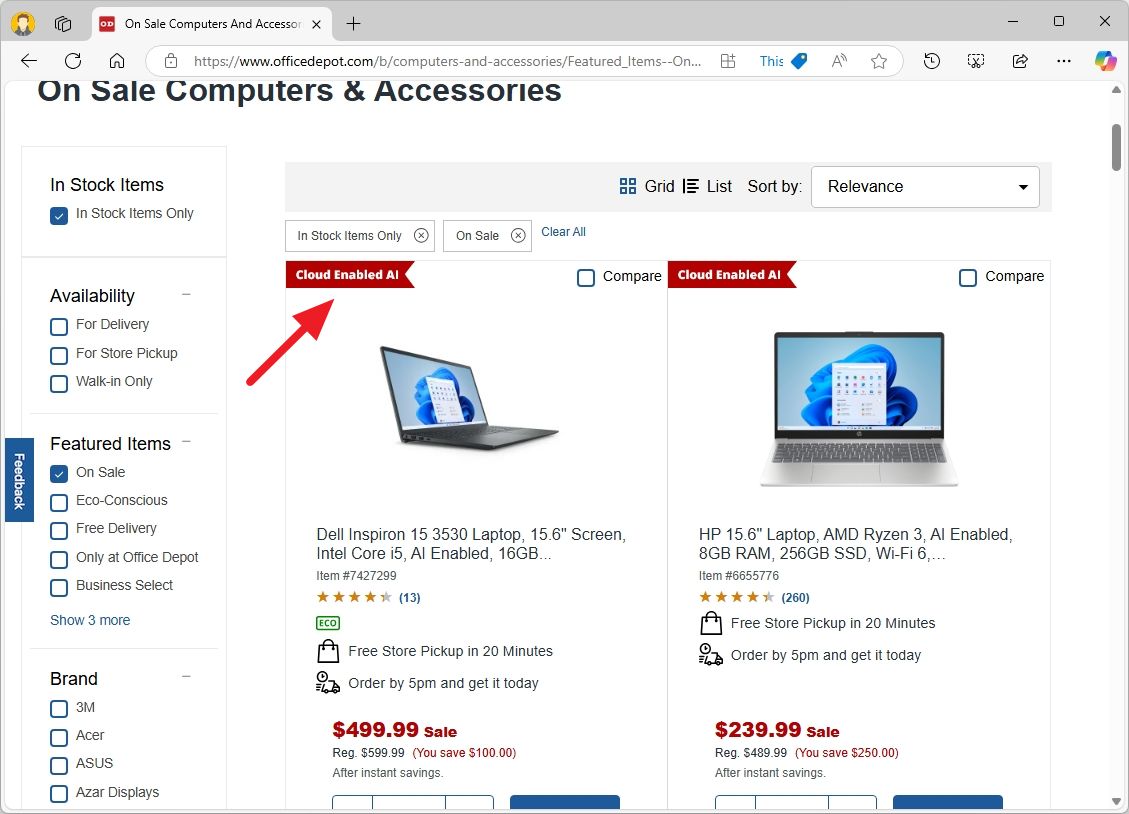 Office Depot non-Copilot+ PCs