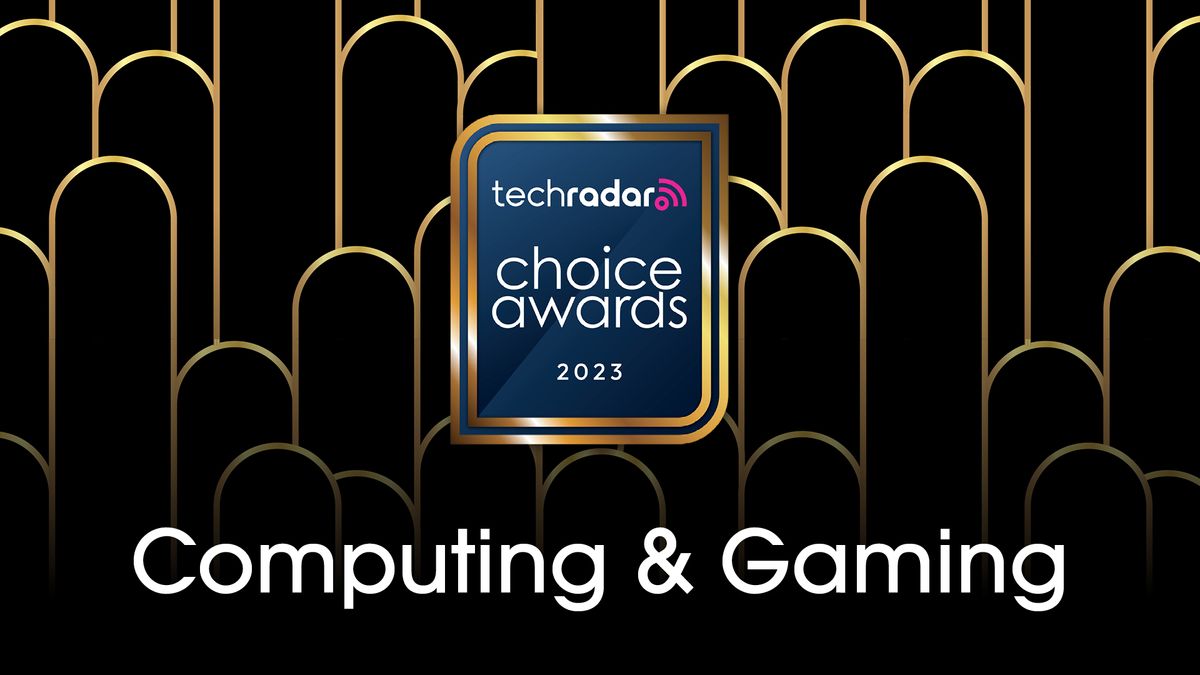 The TechRadar Choice Awards logo on a black and gold background