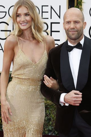 Rosie Huntington-Whiteley and Jason Statham at the Golden Globes 2016