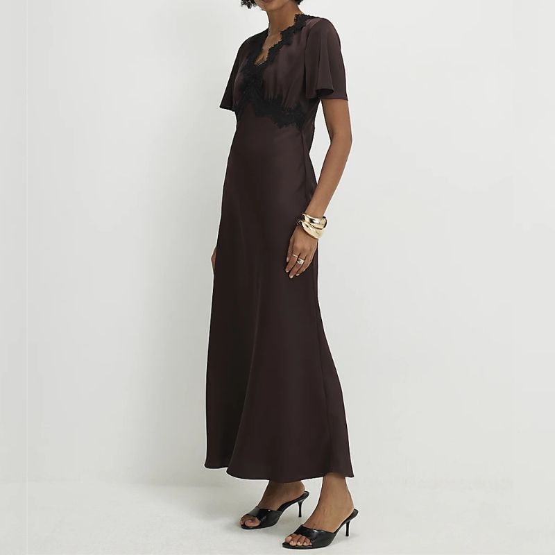 River Island, brown maxi dress