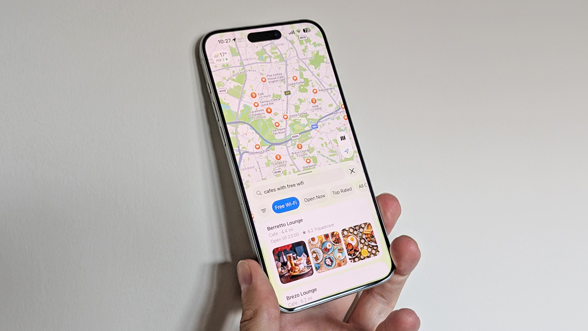 Apple Maps on an iPhone