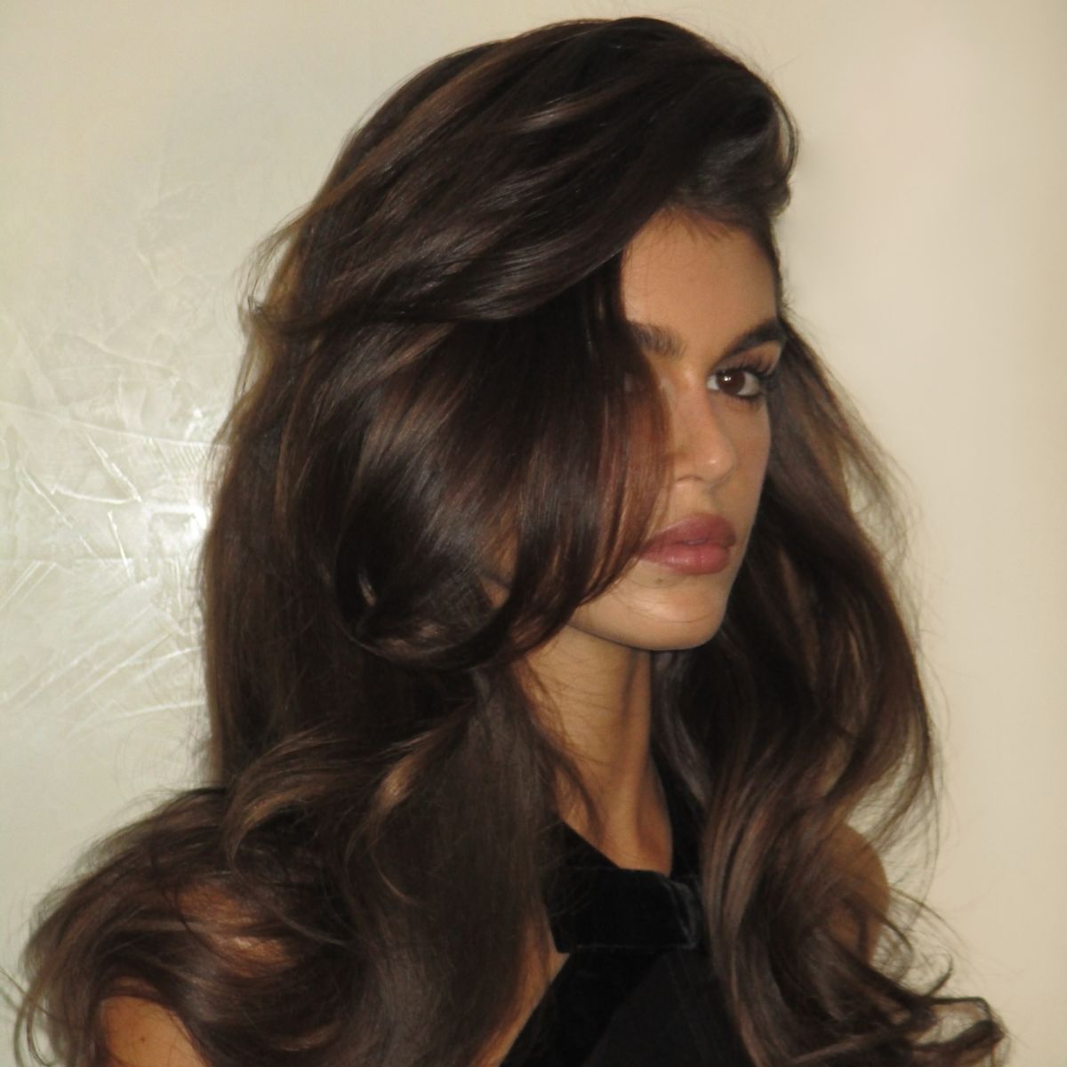 Kaia Gerber with a bouncy blowdry