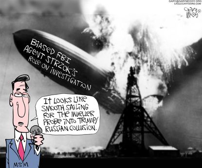 Political cartoon U.S. Trump FBI Russia probe Peter Strzok