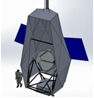 A CAD model of the Echobeach balloon experiment.