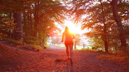Woman running sunshine vitamin D