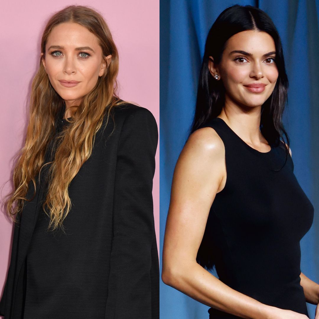 Kendall Jenner met up with Mary Kate Olsen at Sushi Park wearing a leather The Row bag