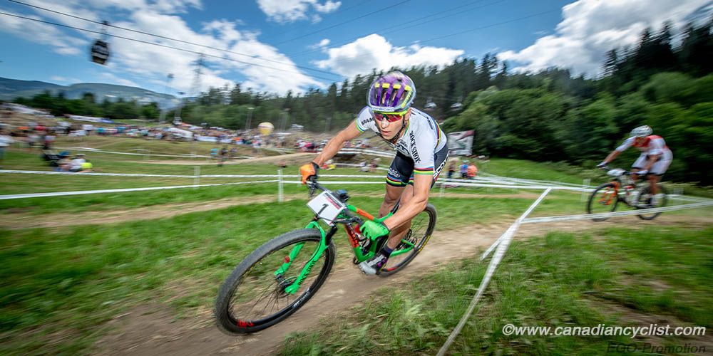 Nino Schurter (Scott-SRAM MTB Racing) with Mathieu van der Poel (Corendon-Circus) chasing