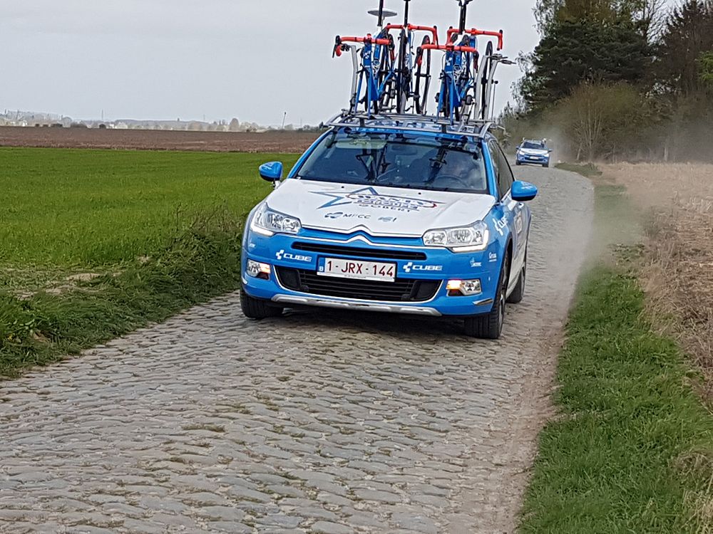 Riders were fully supported in their Paris-Roubaix reconnaissance