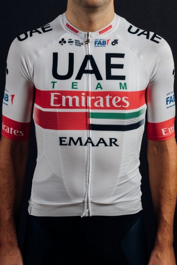 The front of the 2019 UAE Team Emirates jersey