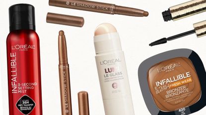 A collage of L'Oréal Paris products