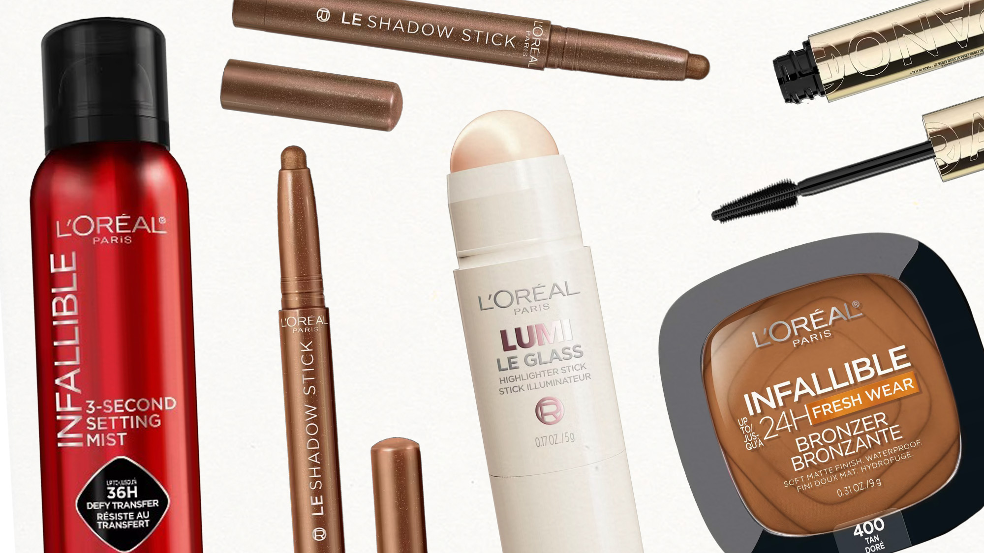 A collage of L'Or&eacute;al Paris products