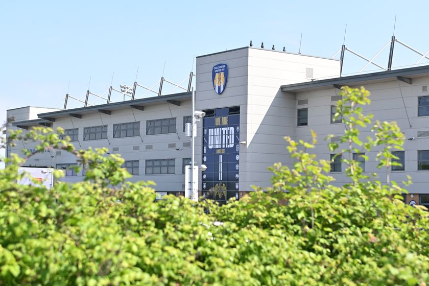 A general view outside the stadium during the Sky Bet League 2 match between Colchester United and Barrow at the Weston Homes Community Stadium in Colchester, on May 3, 2025. (Photo by Kevin Hodgson | MI News/NurPhoto)