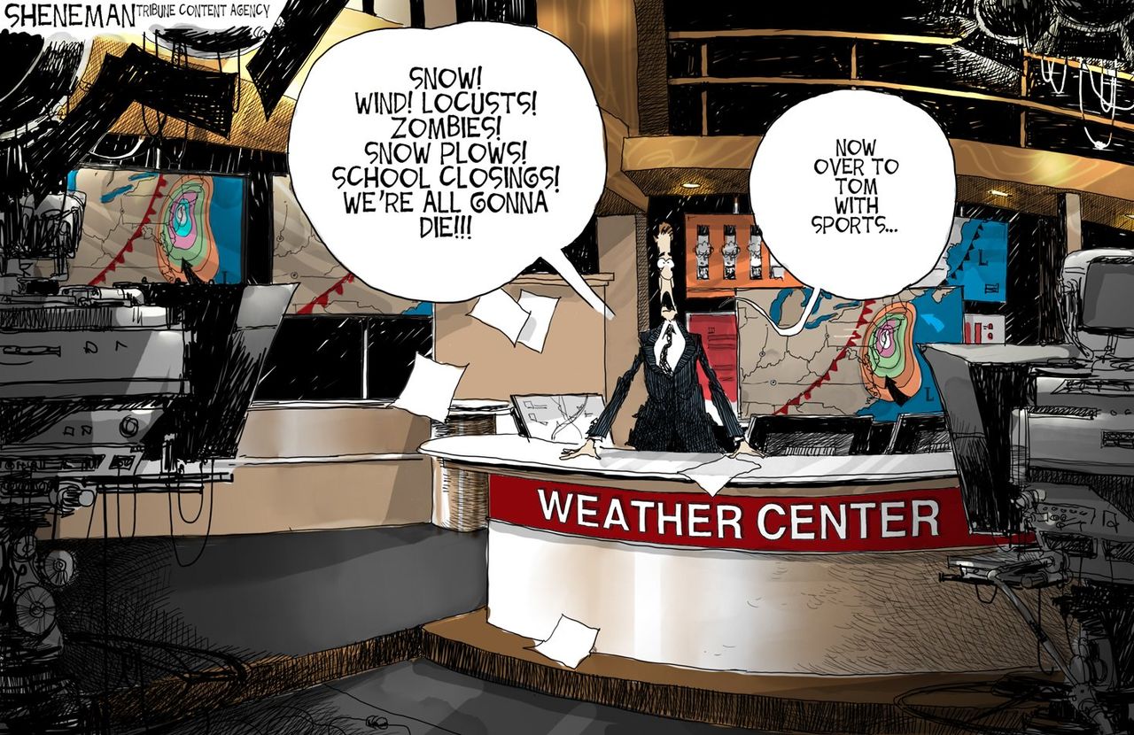 Editorial cartoon U.S. blizzard weather