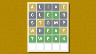 Wordle answer for game 947 on a yellow background