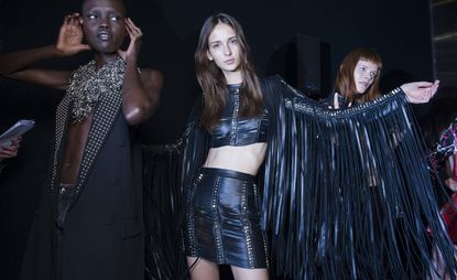 Philipp Plein S/S 2016 man against machine – or, to be more precise, robot against woman