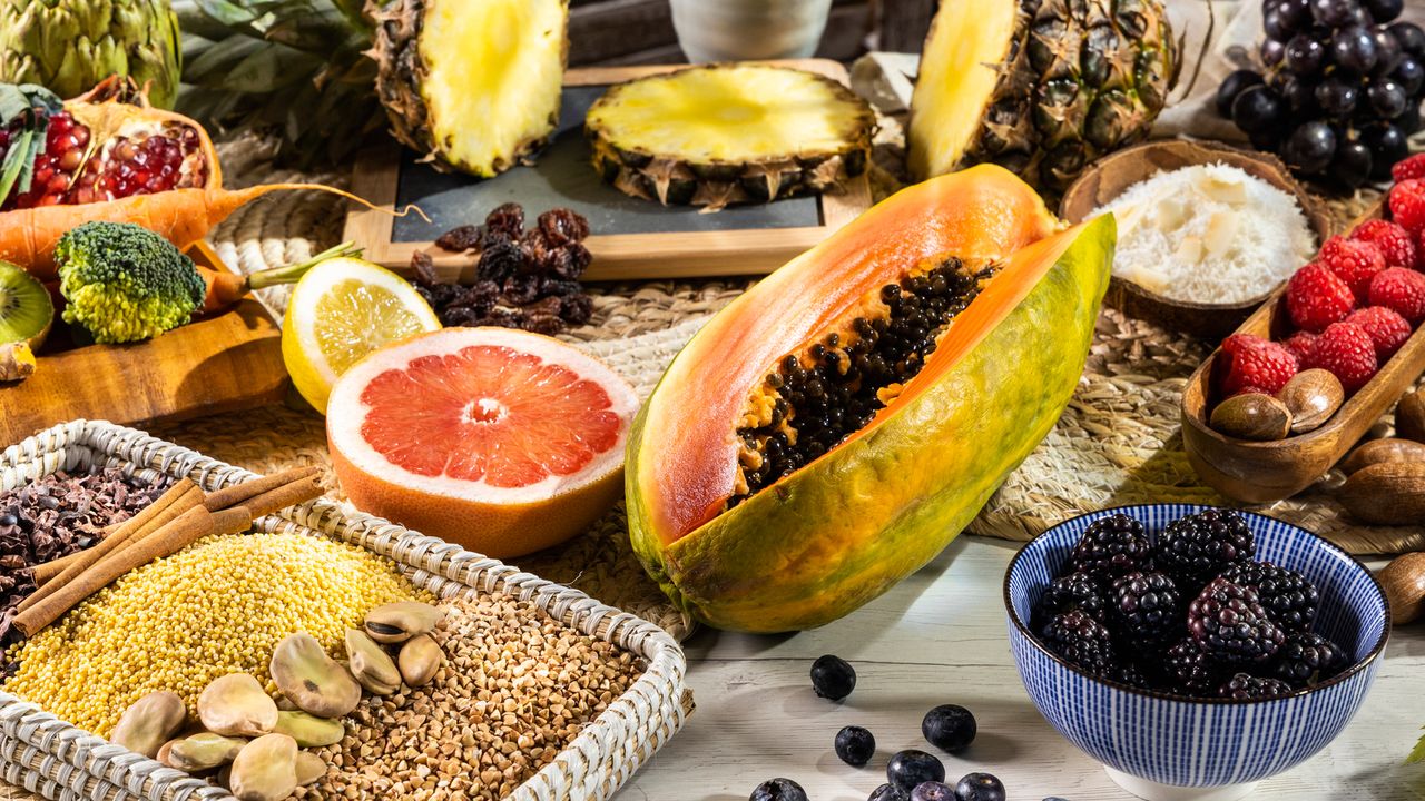 table full of fruit