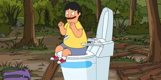 Gene and his new toilet friend, voiced by Jon Hamm, on Bob's Burgers