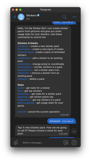 Creating a Telegram sticker pack