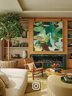 Stylish living room with wood panelling