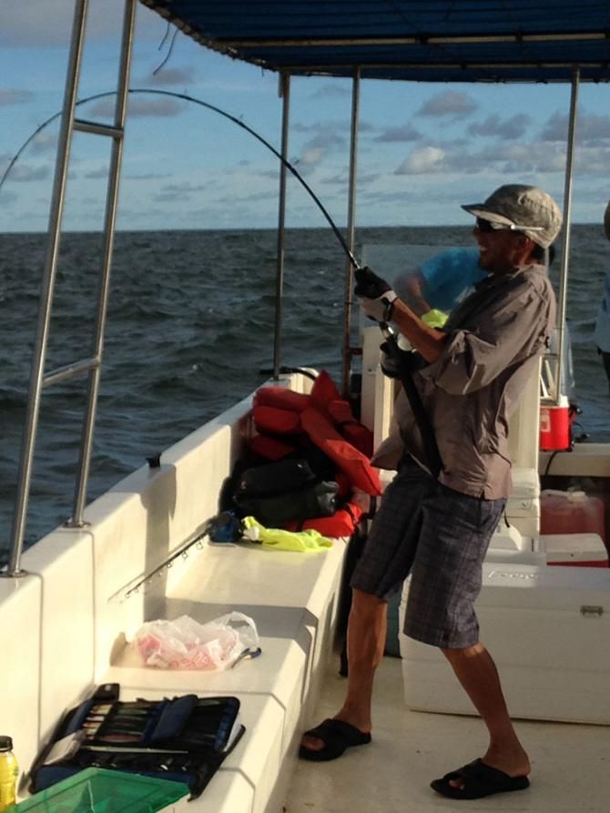 Manny Prado showed us the ropes, from proper jigging technique to reeling em' in.