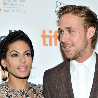 Eva Mendes and Ryan Gosling attend "The Place Beyond The Pines" premiere during the 2012 Toronto International Film Festival at Princess of Wales Theatre on September 7, 2012 in Toronto, Canada.