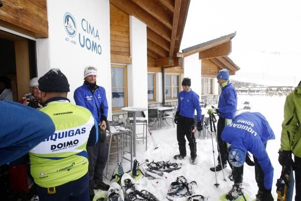 Daniel Oss finds something to smile about in the snow.