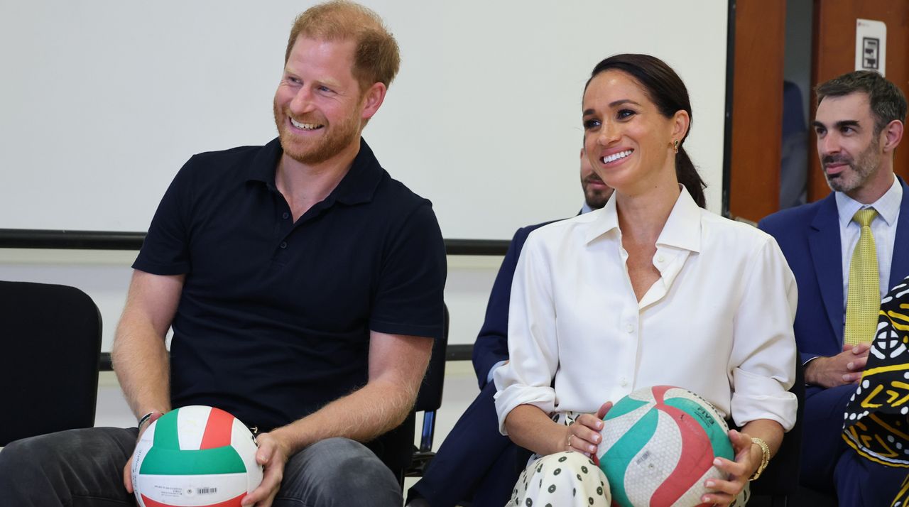 Prince Harry, Duke of Sussex and Meghan, Duchess of Sussex are seen at a Training Session with Invictus Games Team Colombia at the Centro de Rehabilitación Inclusiva during The Duke and Duchess of Sussex&#039;s Colombia Visit on August 16, 2024 in Bogota, Colombia.