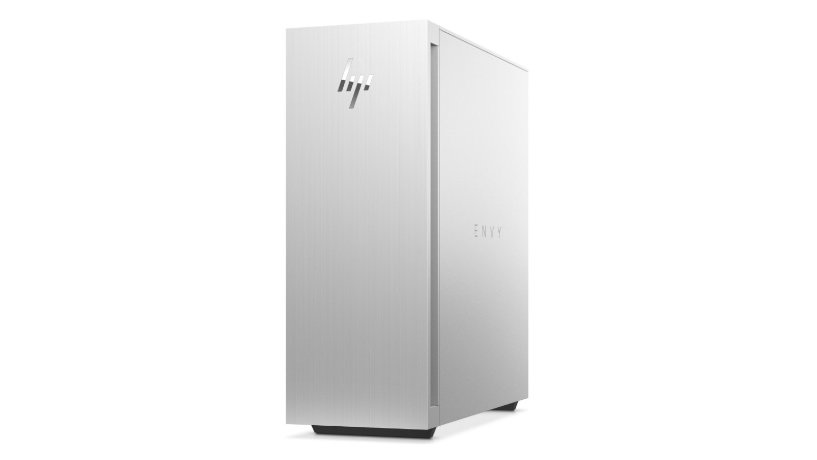 A front angled shot of the HP Envy TE02 desktop PC on a white background