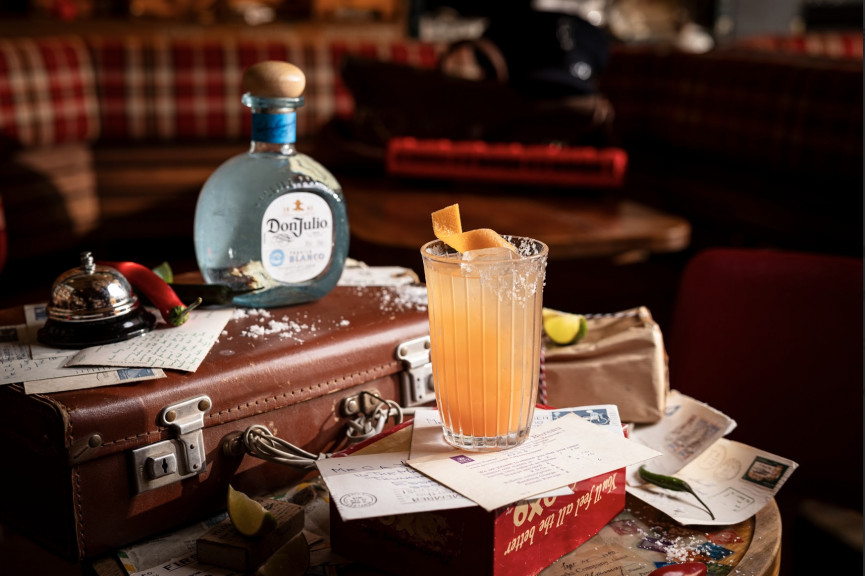 Cocktails on a wooden table