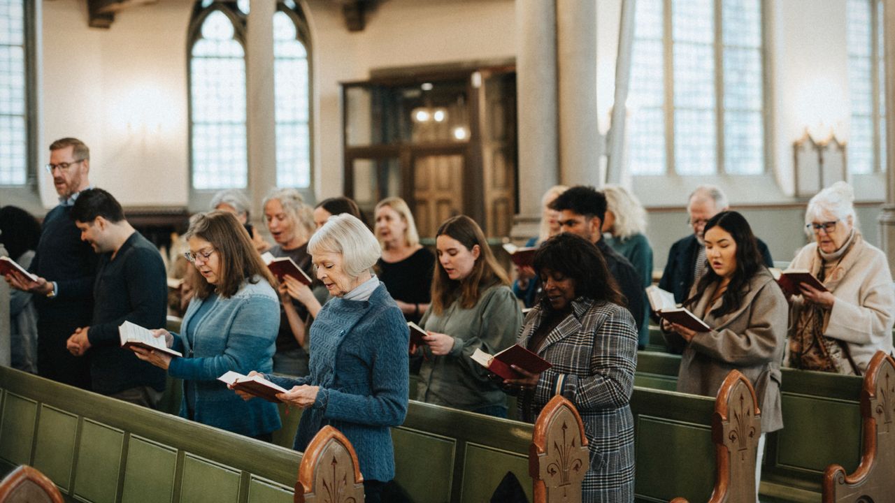 People in church