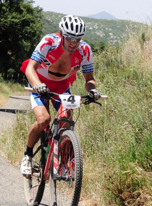 Eric Bostrom (Sho-Air Specialized) riding in second place mid-race