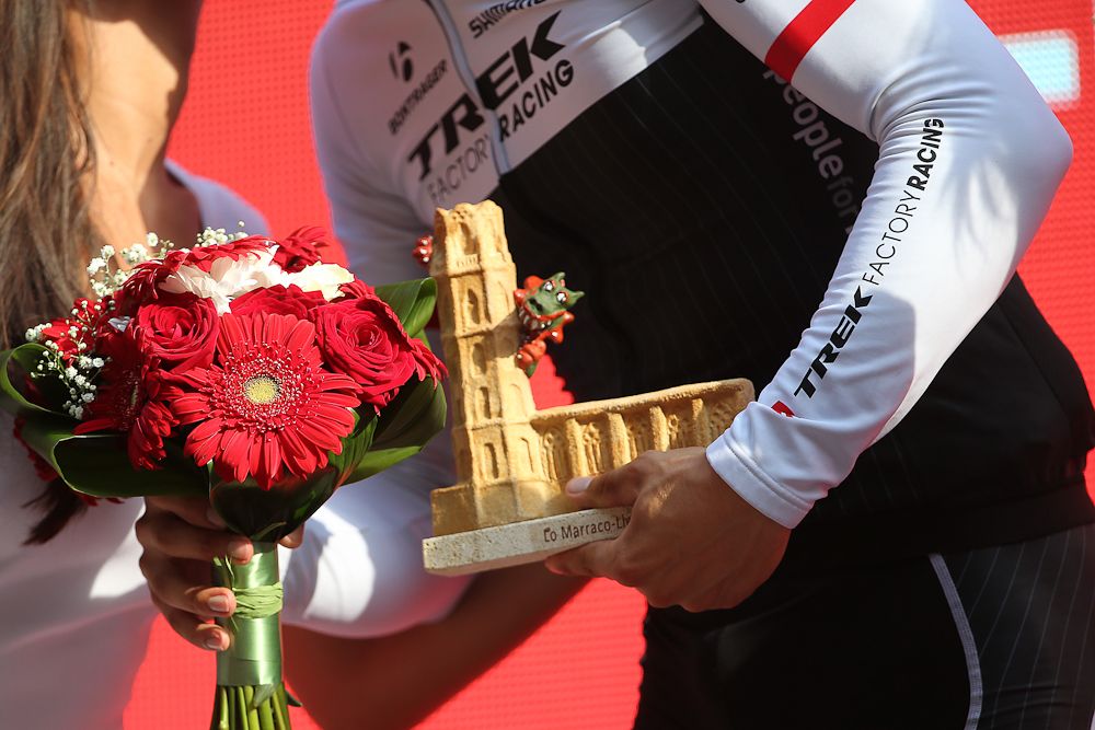 The stage 12 prize for Danny van Poppel (Trek Factory Racing).