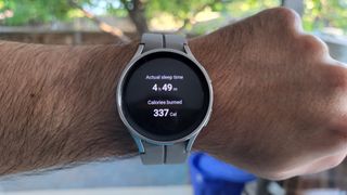 Samsung Galaxy Watch 5 Pro sleep tracking data on watch
