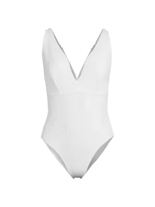 Deep Dive Smocked One-Piece Swimsuit