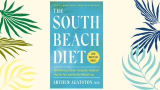a collage showing the South BEach diet book y Dr Agatston