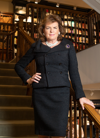 Emma Manners, Duchess of Rutland, poses for photos as she signs copies of her autobiography "The Accidental Duchess" at Hatchards on September 22, 2022 in London, England