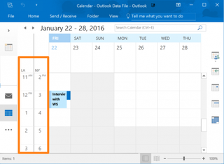 outlook second time zone calendar