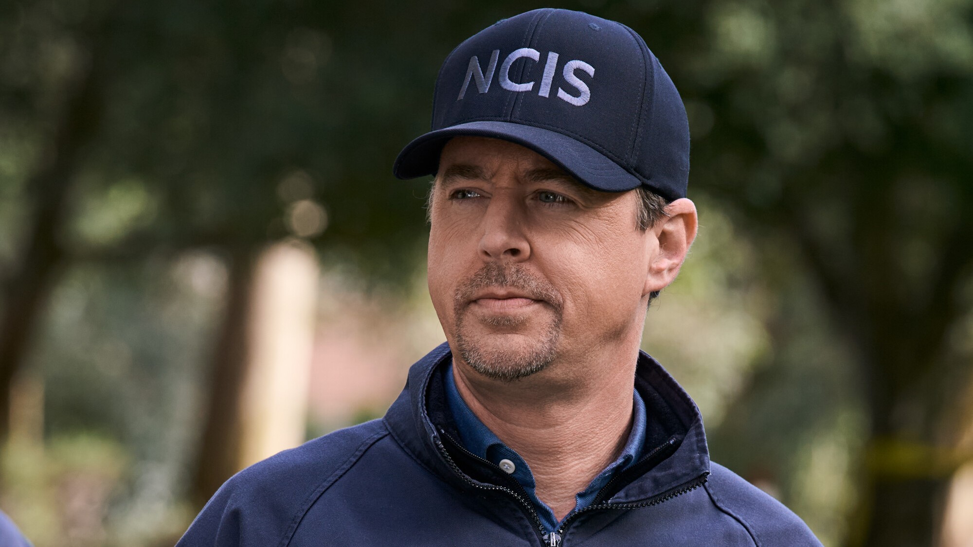 McGee looking into the distance on NCIS