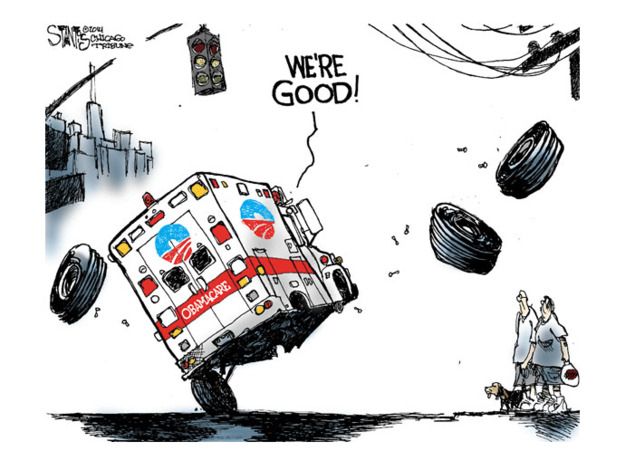 Obama cartoon Obamacare