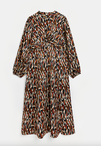 Brown Satin Animal Print Dress, £57 ($69.92) | River Island
